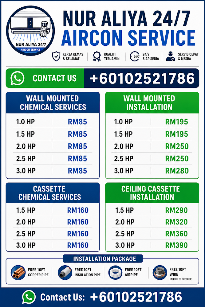 Nur Aliya 24/7 Aircon Service